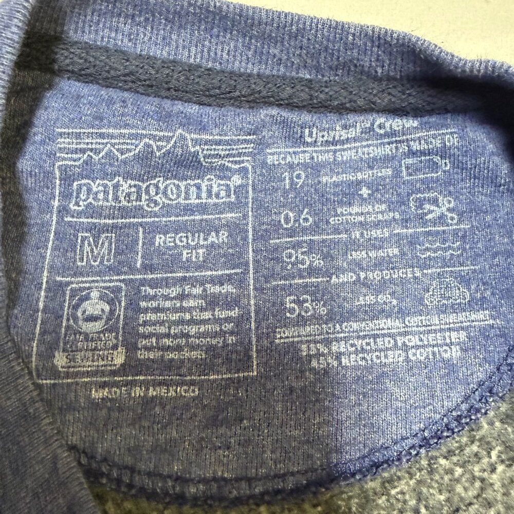 Patagonia Women’s Ridge Rise Uprisal Crew Medium Blue Graphic‎ EUC - Picture 5 of 9